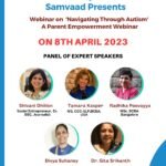 20th Anniversary Celebrations Samvaad Presents Webinar on “Navigating Through Autism ” A Parent Empowerment Webinar on 8th April 2023