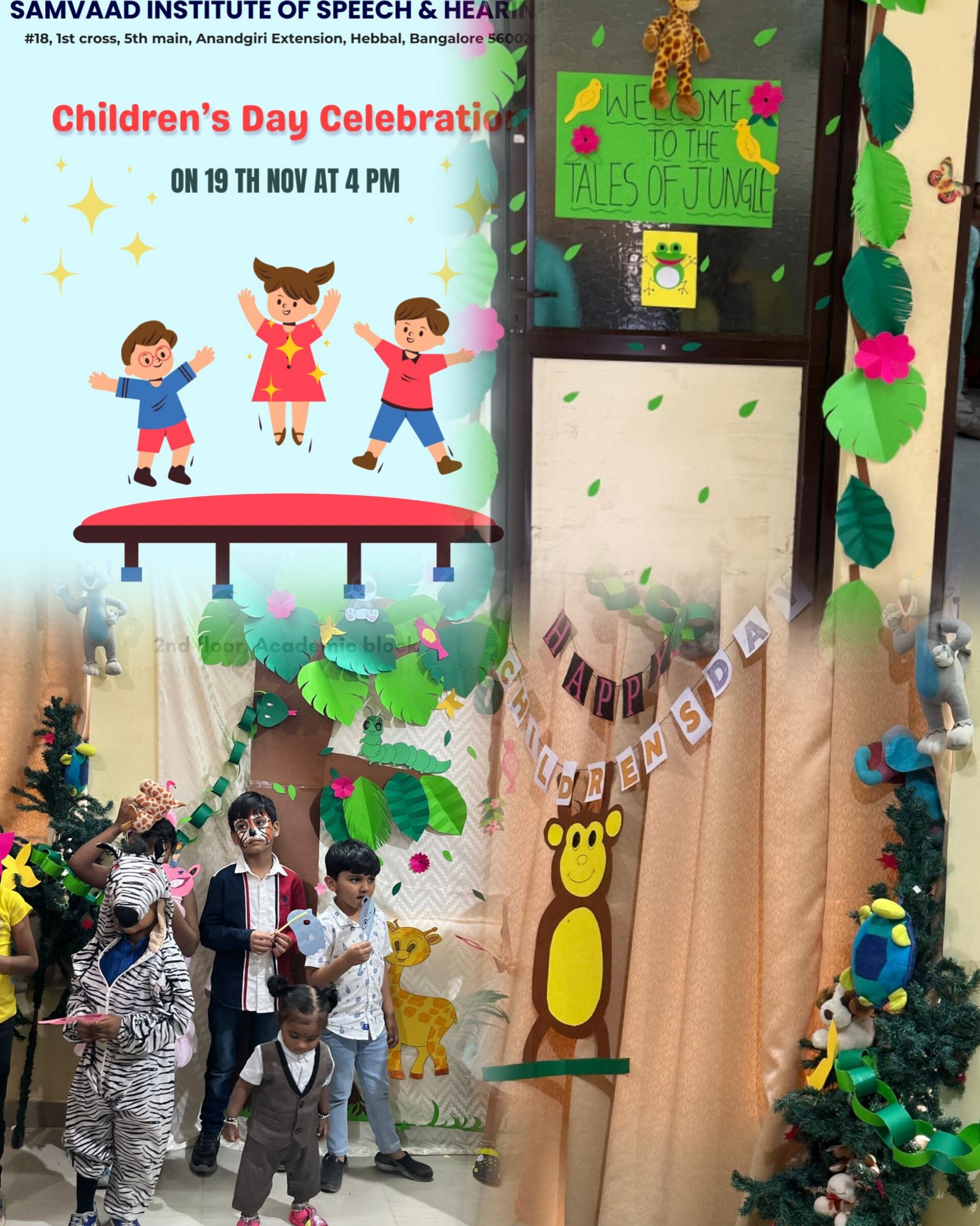 You are currently viewing Children’s Day celebrated for therapy children’s on 14th November 2024 was organised by the USB and therapy staff at Seminar Hall, Academic Block, SISH