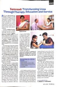 Read more about the article An Article on Samvaad and our Director Ms. Radhika Poovayya was published in The Week magazine.