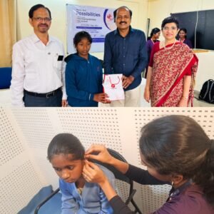 Read more about the article A Free Hearing aid distribution camp for children in collabration with Rotary Rajmahal Vilas and India NGO was conducted at Samvaad Institute of Speech and Hearing on 23rd February 2026